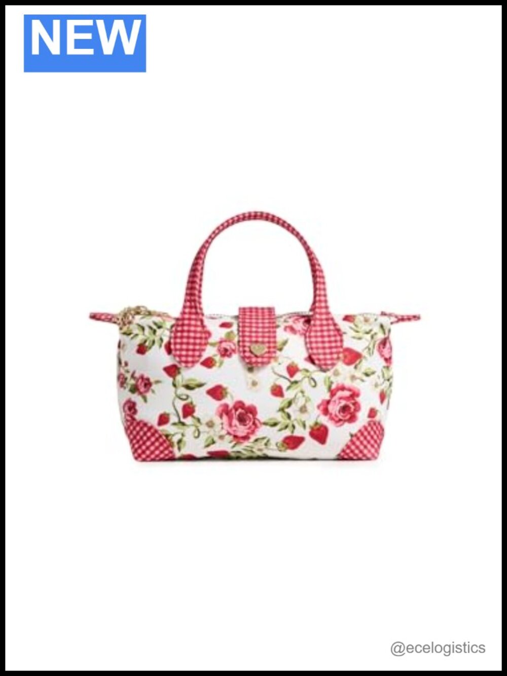 Stoney Clover Lane Agua Bendita Floral Strawberry Crossbody Bag Pouch, Printed